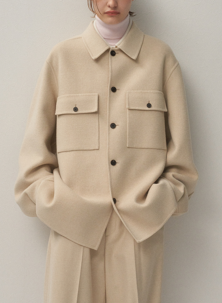 MERINO DOUBLE MELTON CPO JACKET 詳細画像 Beige 1