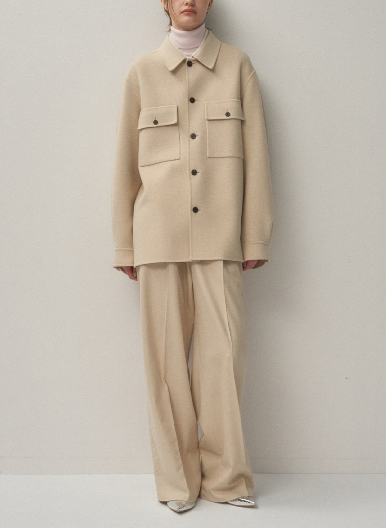 MERINO DOUBLE MELTON CPO JACKET 詳細画像 Beige 5