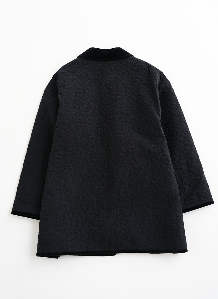 FLOWER EMBROIDERY COAT 詳細画像 Black 2