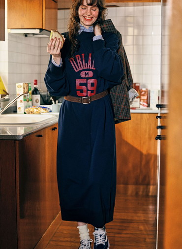 COLLEGE SWEAT DRESS 詳細画像 Gray 8
