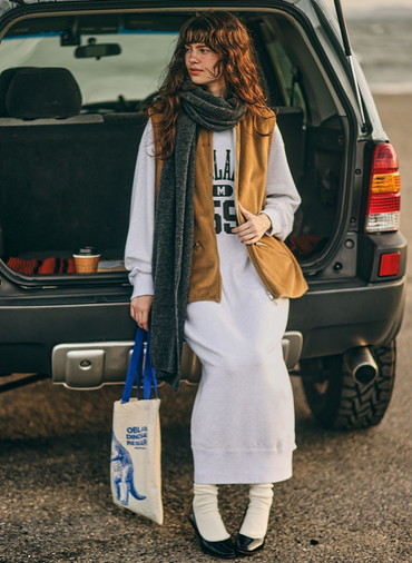 COLLEGE SWEAT DRESS 詳細画像 Gray 5