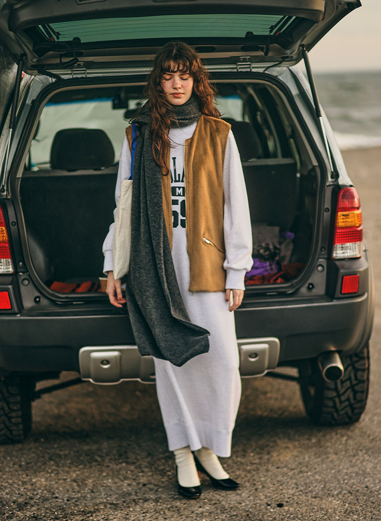 COLLEGE SWEAT DRESS 詳細画像 Gray 3