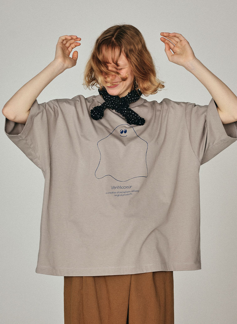 CLUÉL×Véritécoeur オリジナルプリントTee 詳細画像 Gray 4
