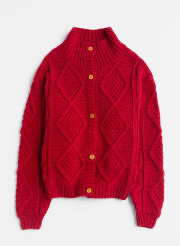 【CAPSULE COLLECTION】ARAN  CARDIGAN 詳細画像 Red 9