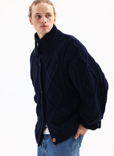 【CAPSULE COLLECTION】ARAN  CARDIGAN 詳細画像 Navy 7