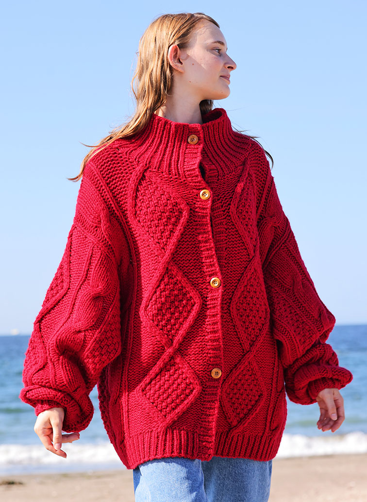 【CAPSULE COLLECTION】ARAN  CARDIGAN 詳細画像 Red 1
