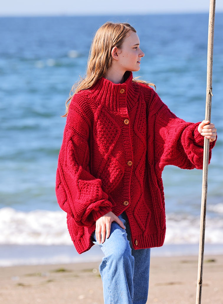【CAPSULE COLLECTION】ARAN  CARDIGAN 詳細画像 Red 2
