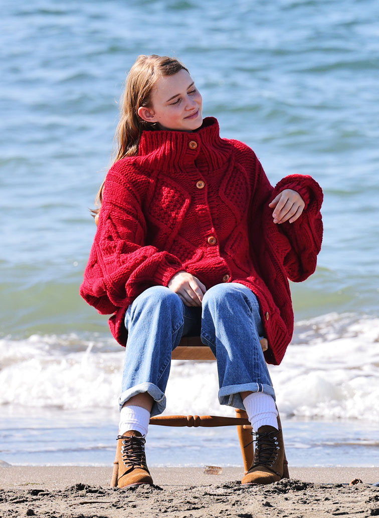 【CAPSULE COLLECTION】ARAN  CARDIGAN 詳細画像 Red 3