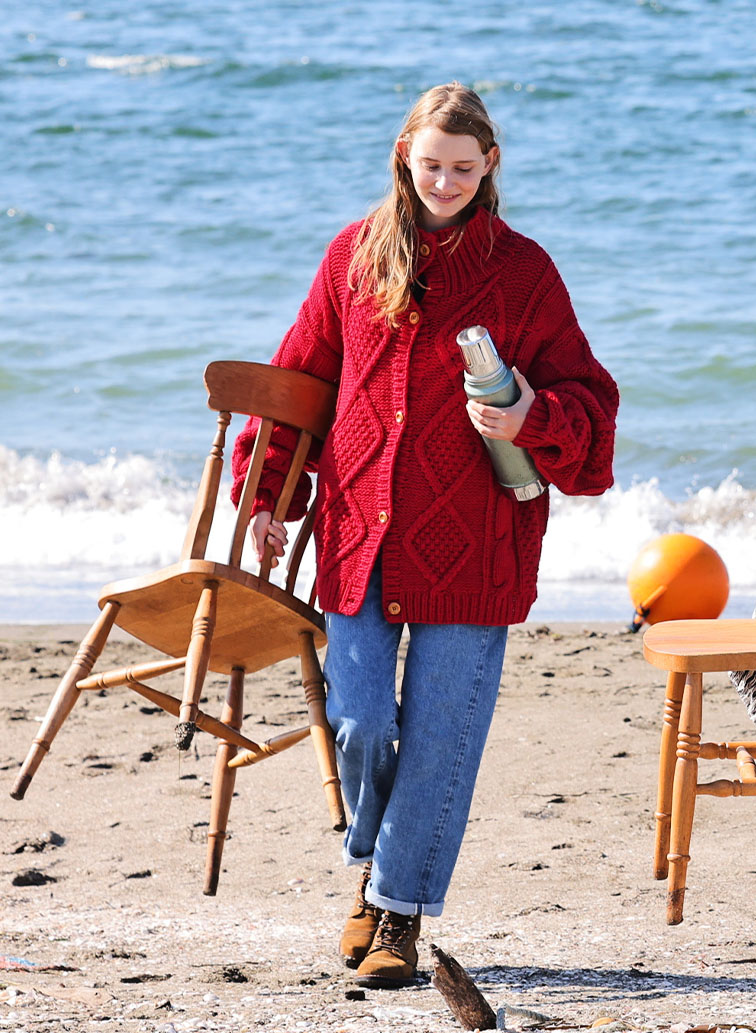 【CAPSULE COLLECTION】ARAN  CARDIGAN 詳細画像 Red 4