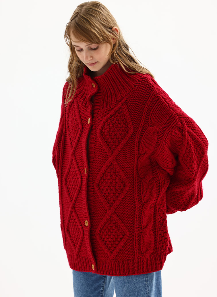 【CAPSULE COLLECTION】ARAN  CARDIGAN 詳細画像 Red 5