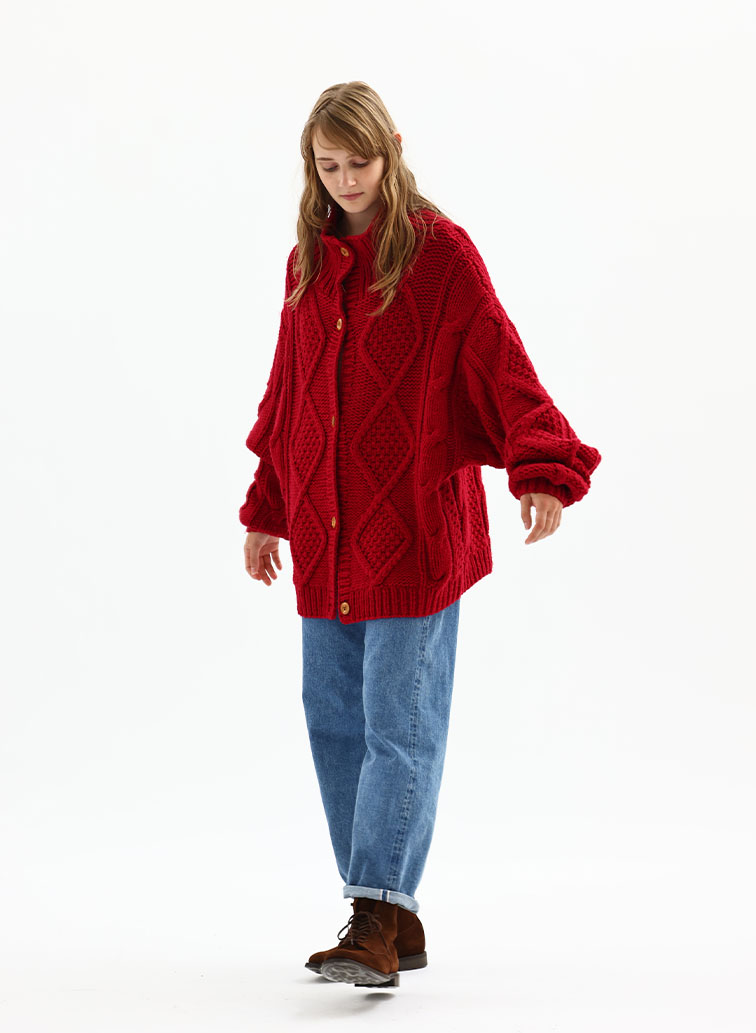 【CAPSULE COLLECTION】ARAN  CARDIGAN 詳細画像 Red 6