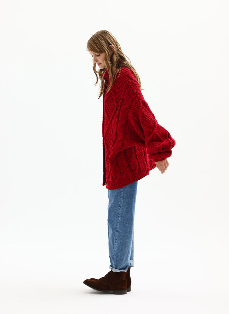 【CAPSULE COLLECTION】ARAN  CARDIGAN 詳細画像 Red 7