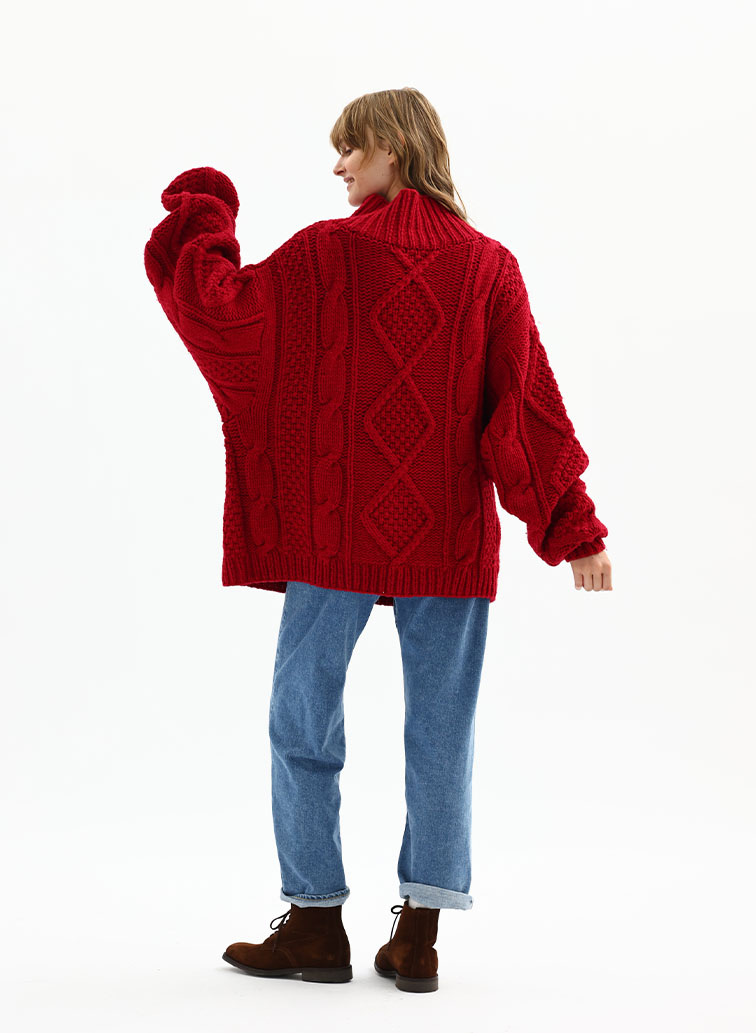 【CAPSULE COLLECTION】ARAN  CARDIGAN 詳細画像 Red 8