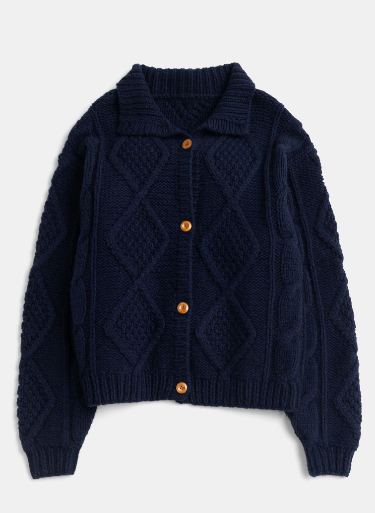 【CAPSULE COLLECTION】ARAN  CARDIGAN 詳細画像 Navy 10