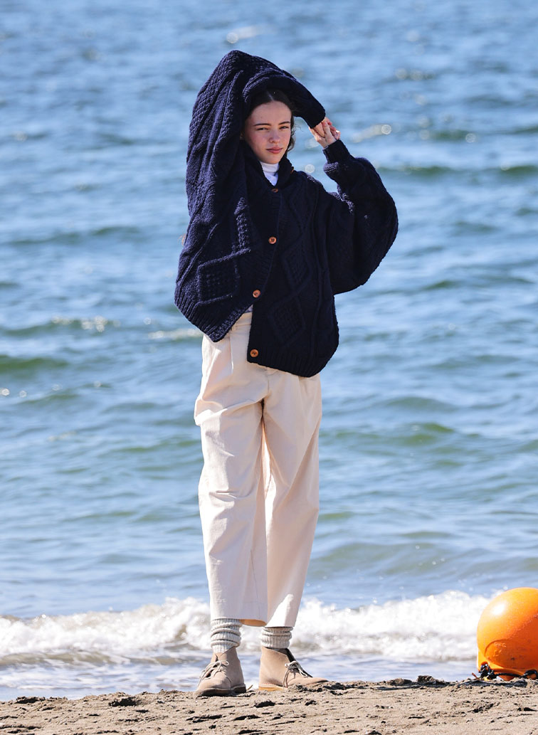 【CAPSULE COLLECTION】ARAN  CARDIGAN 詳細画像 Navy 3