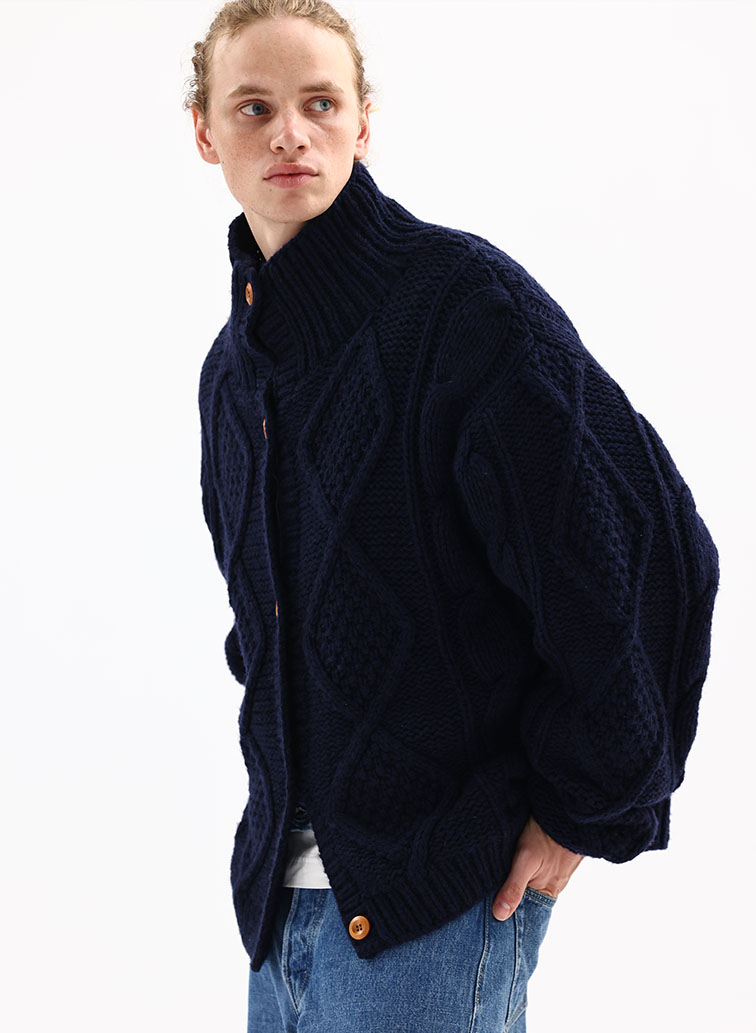【CAPSULE COLLECTION】ARAN  CARDIGAN 詳細画像 Navy 7