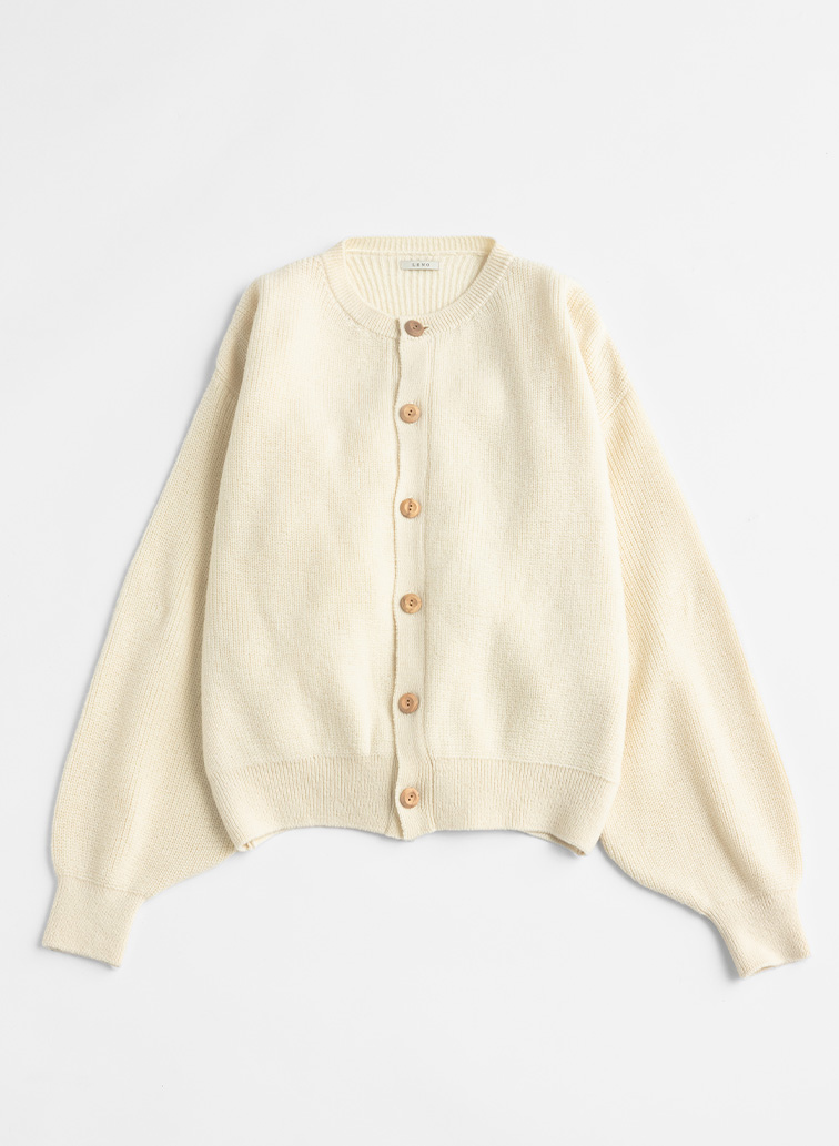 CREW NECK CARDIGAN 詳細画像 Ivory 1