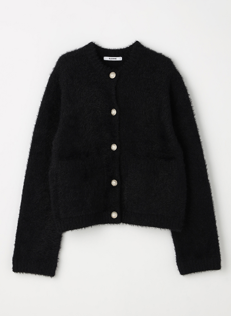 7Gシャギー クルーネックジャケット 詳細画像 Black 1