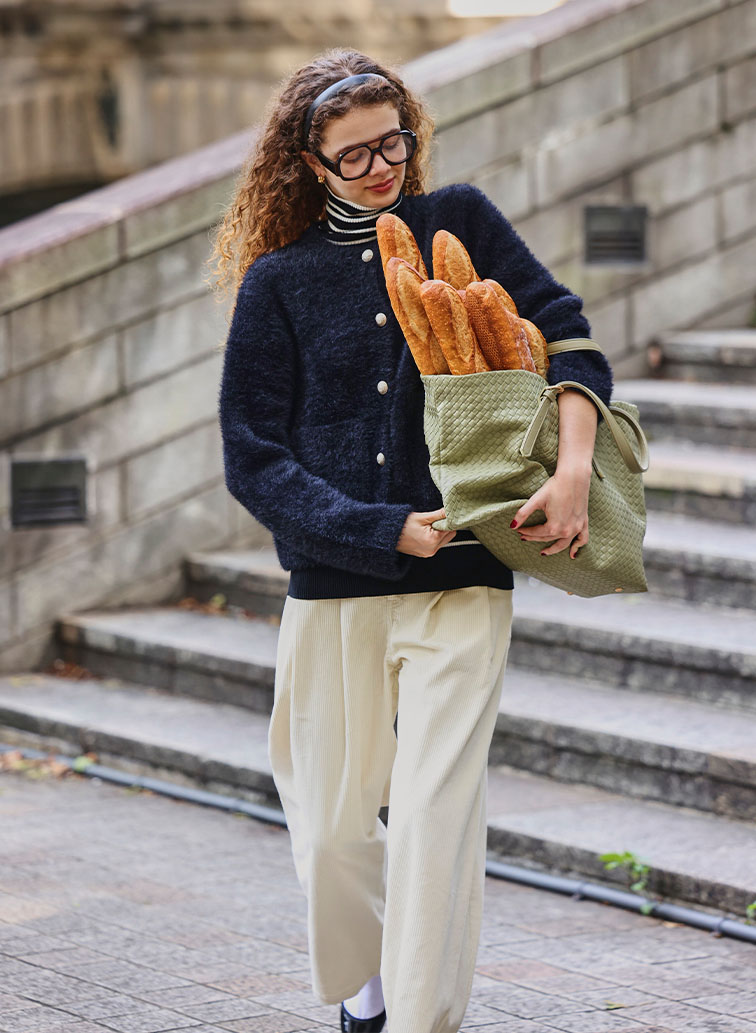 7Gシャギー クルーネックジャケット 詳細画像 Black 6