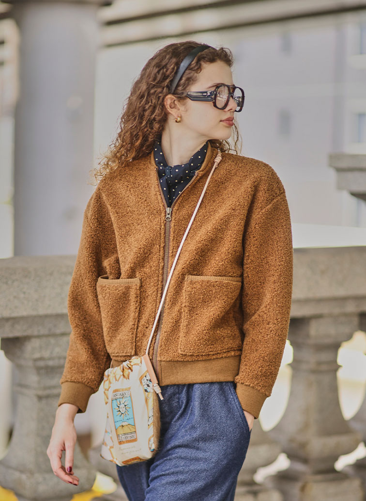 シープボアパイル ZIPブルゾン 詳細画像 Brown 4