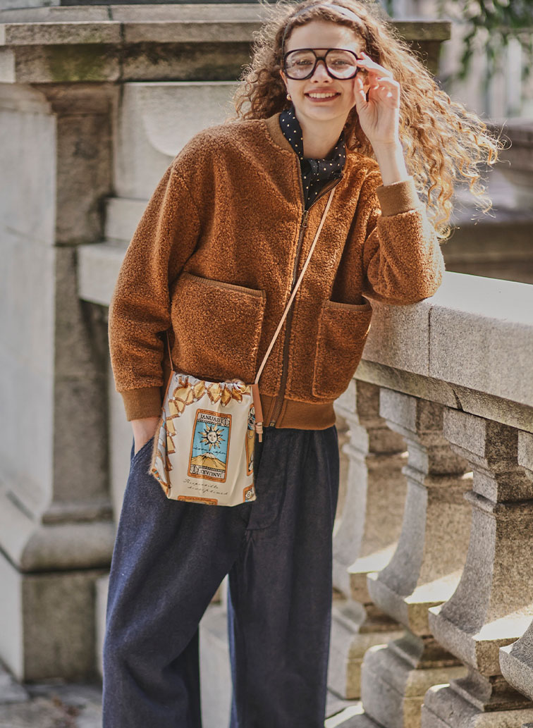 シープボアパイル ZIPブルゾン 詳細画像 Brown 5