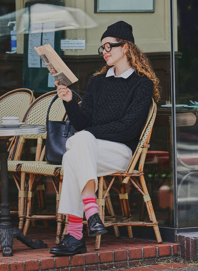 5Gアラン カムバックウール クルーネック 詳細画像 Charcoal Gray 4