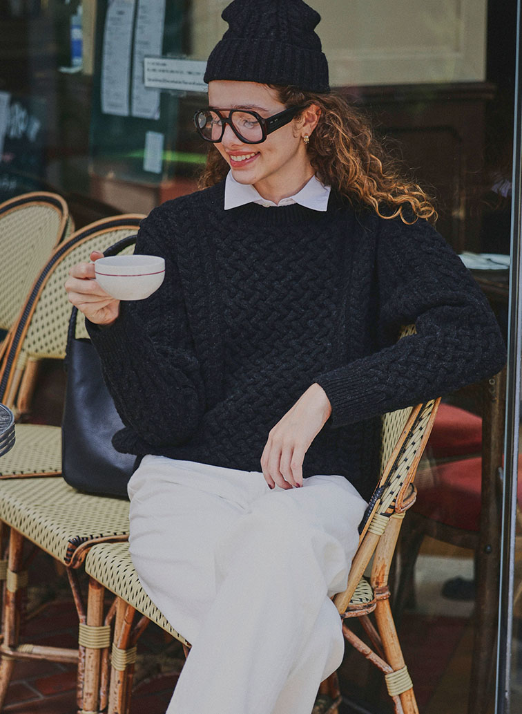 5Gアラン カムバックウール ビーニー 詳細画像 Charcoal Gray 3