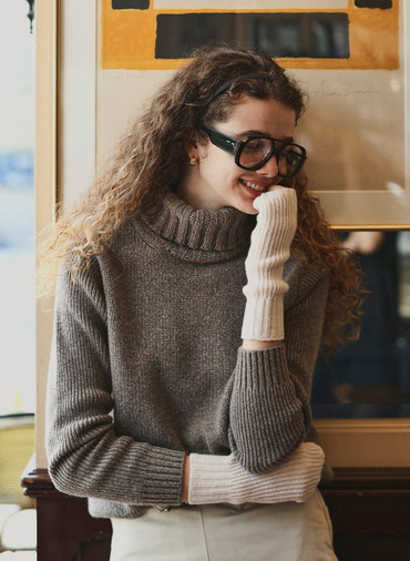 3G&5G ジーロンラム×カシミヤ タートルネック 詳細画像 Brown 2