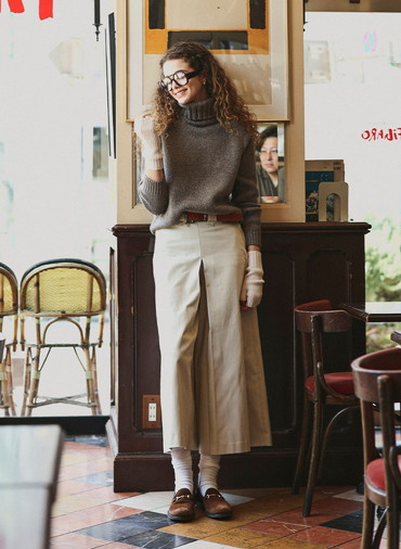 3G&5G ジーロンラム×カシミヤ タートルネック 詳細画像 Brown 4