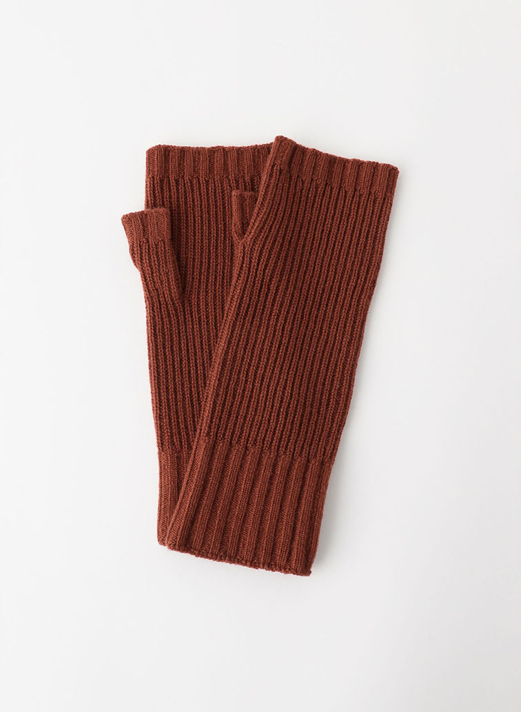 10G 片畦編み カシミヤ アームウォーマー 詳細画像 Ivory 1