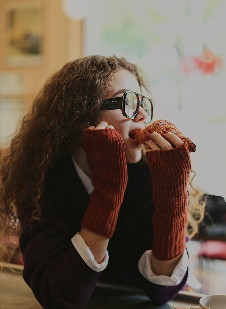 10G 片畦編み カシミヤ アームウォーマー 詳細画像 Terra Cotta 2