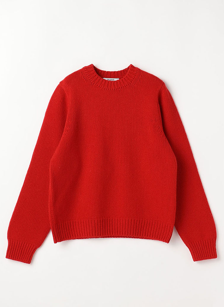 5G ジーロンラム×カシミヤ クルーネック 詳細画像 Red 1