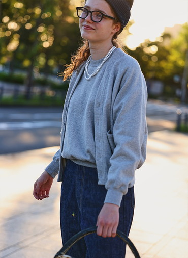 SWEAT CREW NECK CARDIGAN 詳細画像 Gray 4