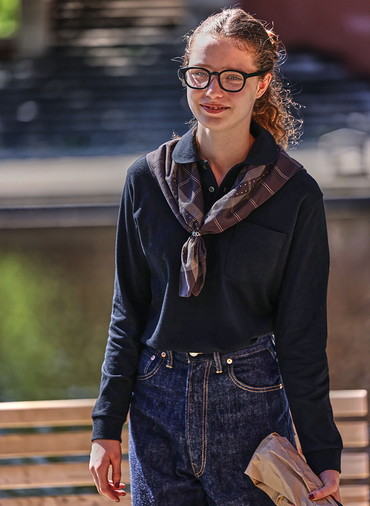 SATIN SCARF STRIPE*DOT 詳細画像 Brown 2