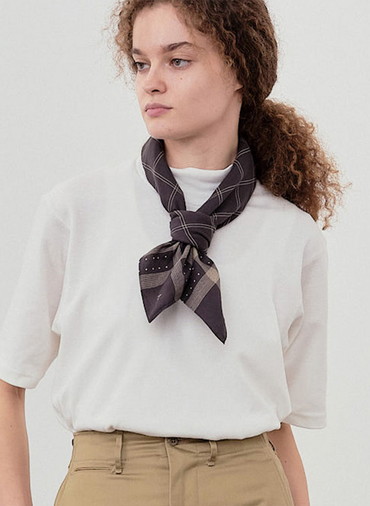 SATIN SCARF STRIPE*DOT 詳細画像 Brown 3