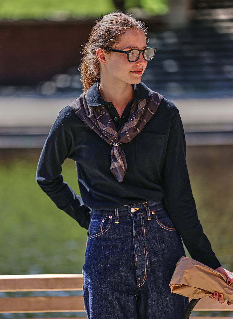 SATIN SCARF STRIPE*DOT 詳細画像 Brown 3