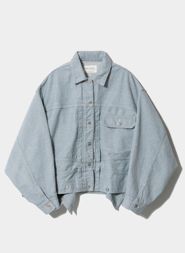 double-end recycling denim blouson