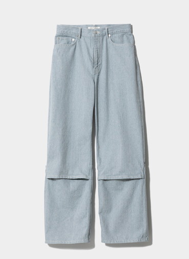 recycling denim flip hem pants 詳細画像 Saxe Blue 2