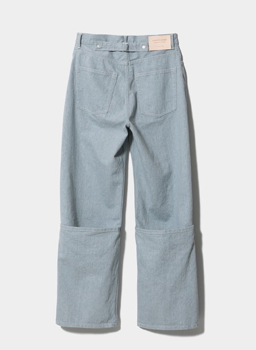 recycling denim flip hem pants 詳細画像 Saxe Blue 3