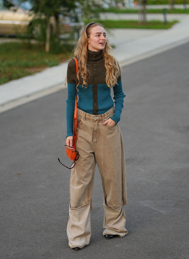 organic FOX brown flip hem pants 詳細画像 Brown 5