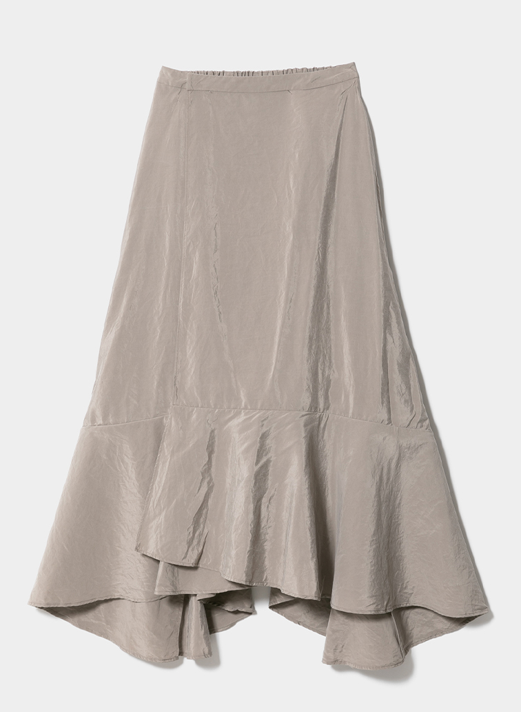 double-end sand wash silk flare skirt 詳細画像 Brown 1