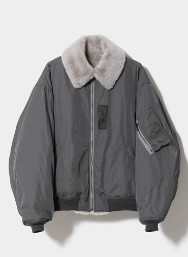 double-end fur× taffeta B-15 blouson 詳細画像 Gray 1