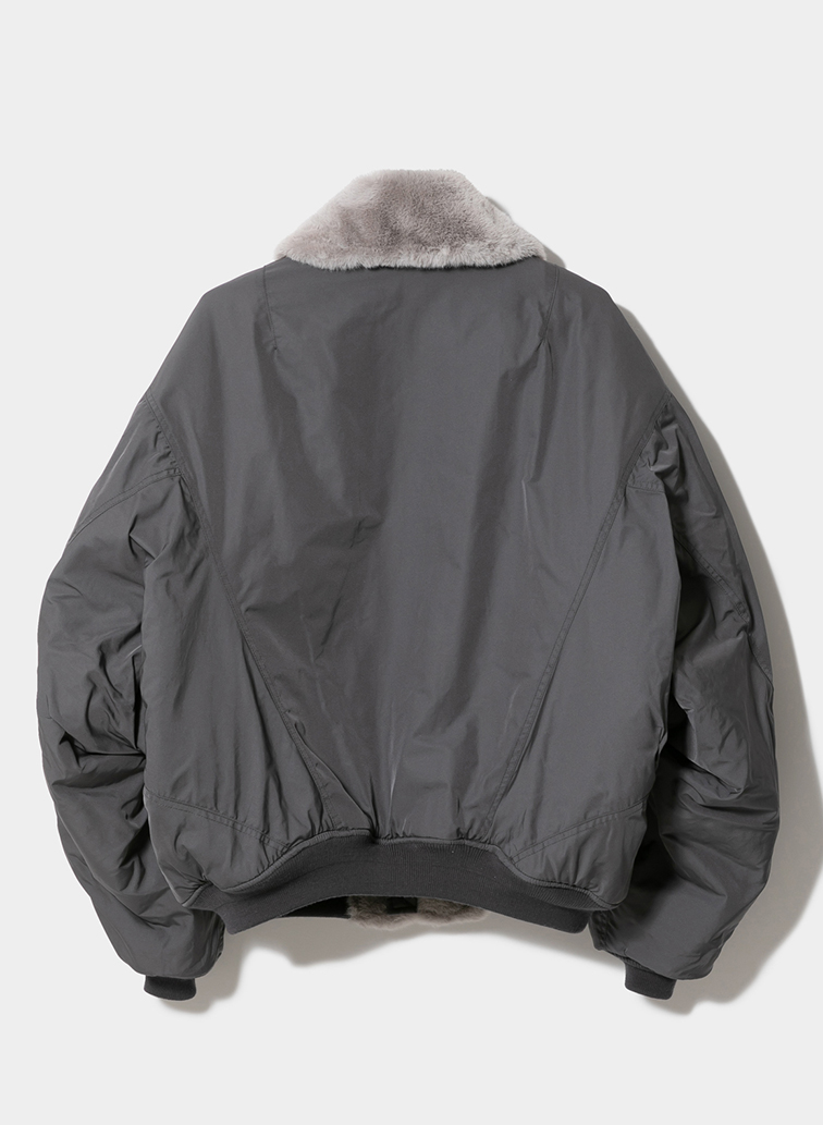 double-end fur× taffeta B-15 blouson 詳細画像 Gray 2