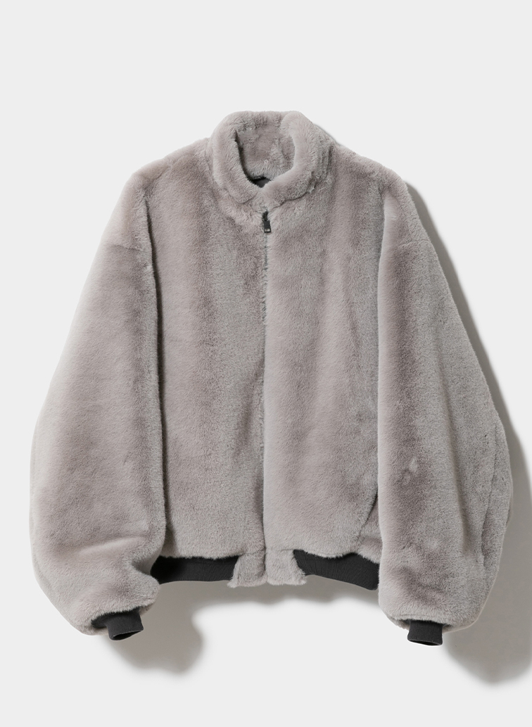 double-end fur× taffeta B-15 blouson 詳細画像 Gray 3