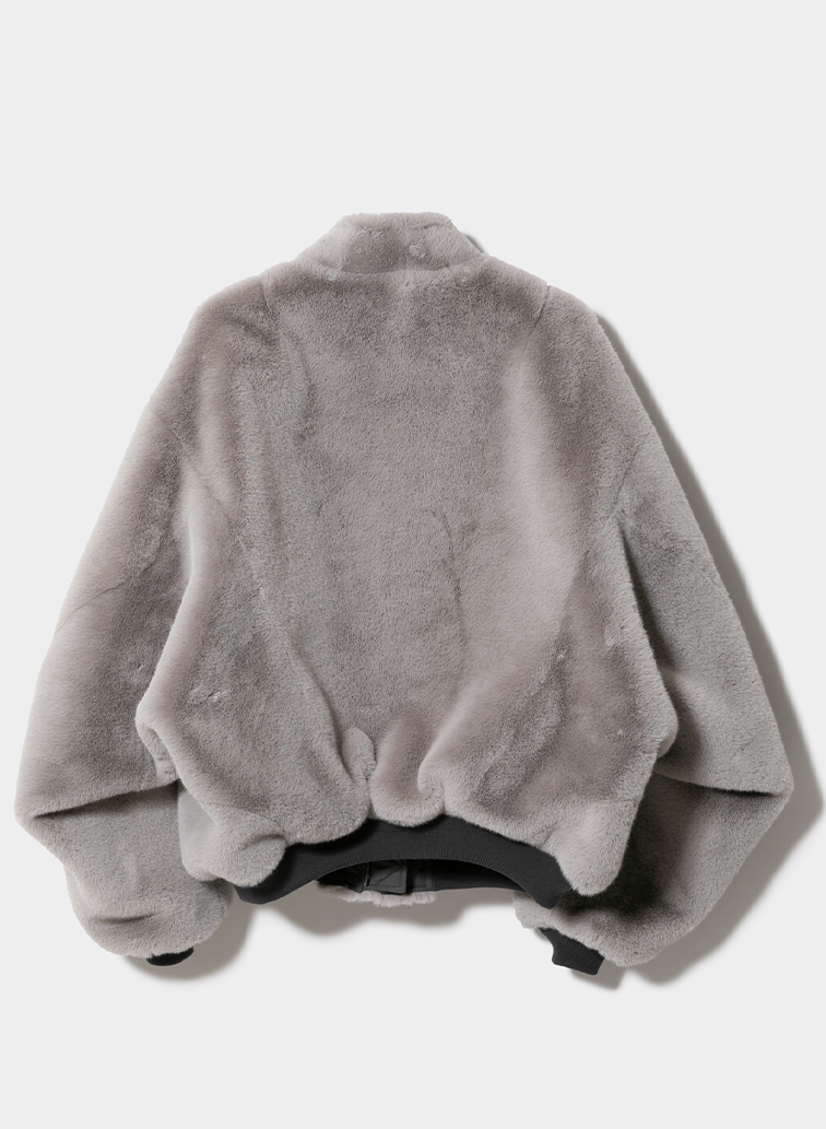 double-end fur× taffeta B-15 blouson 詳細画像 Gray 4
