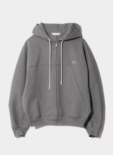 compact double jersey zip up parka