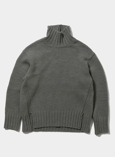 felt yarn knitted high neck pullover