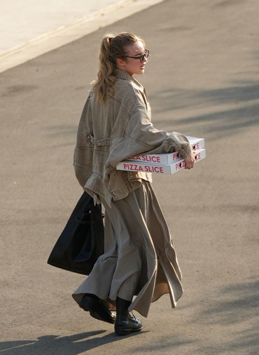 large market bag in shrink leather 詳細画像 Black 4