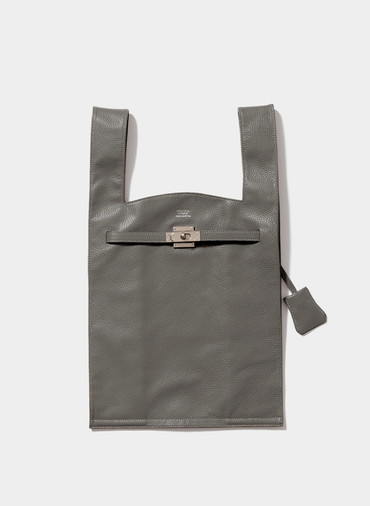 large market bag in shrink leather