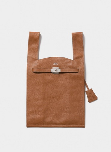 large market bag in shrink leather